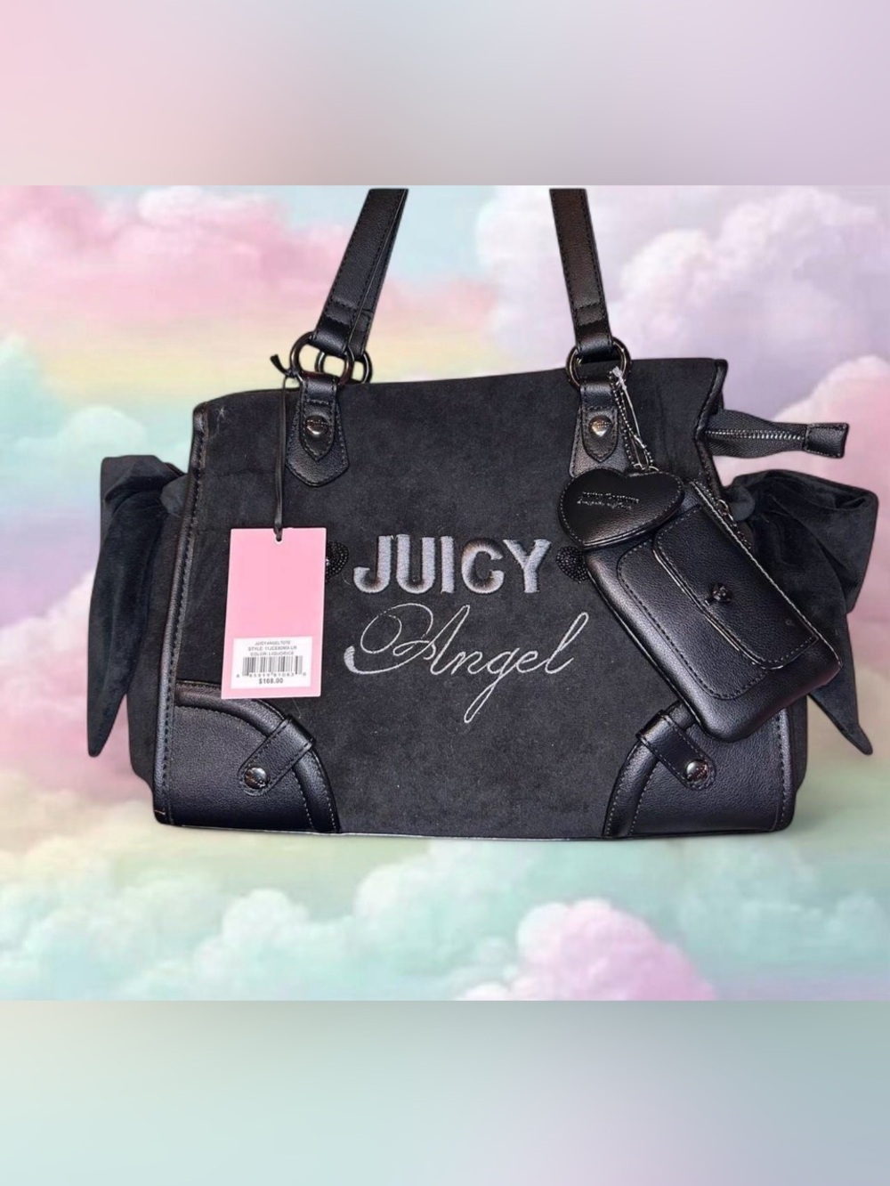 Juicy Couture Black and Silver 'Juicy Angel' Tote